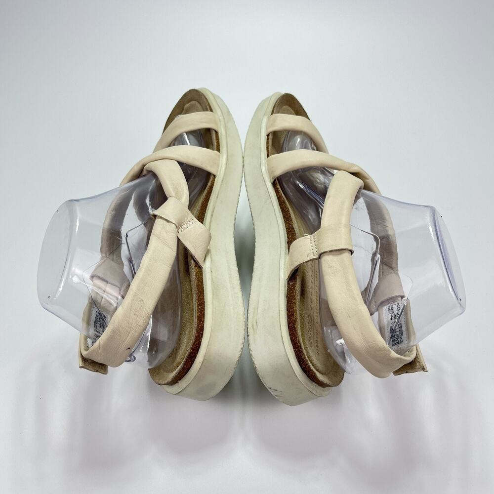 Ecco Corksphere Beige Limestone Open Toe Slip On Strappy Sandals Women 9-9.5 - Picture 5 of 11